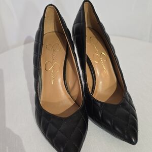 Jessica Simpson Black Quilted Heels